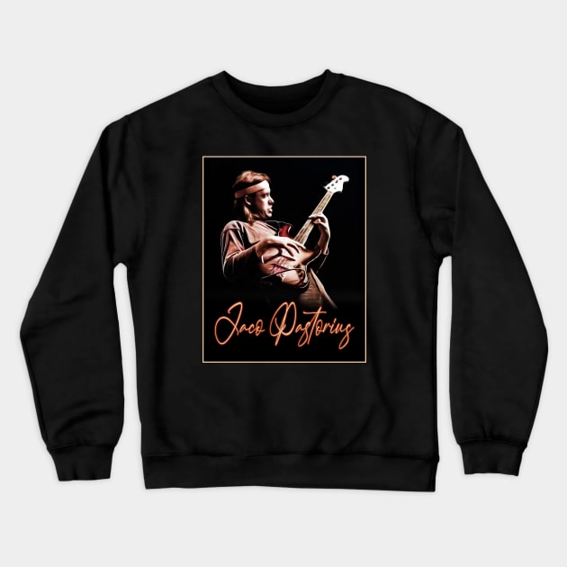 Jaco Pastorius Crewneck Sweatshirt by Designs That Rock